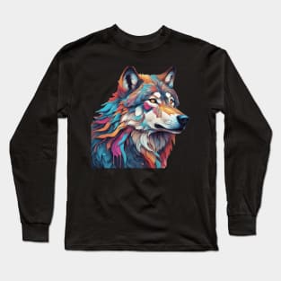 Surrealism art style of a Timber Wolf Long Sleeve T-Shirt